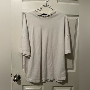 Palm Angels White Classic Logo Over Tee Shirt Size Medium
